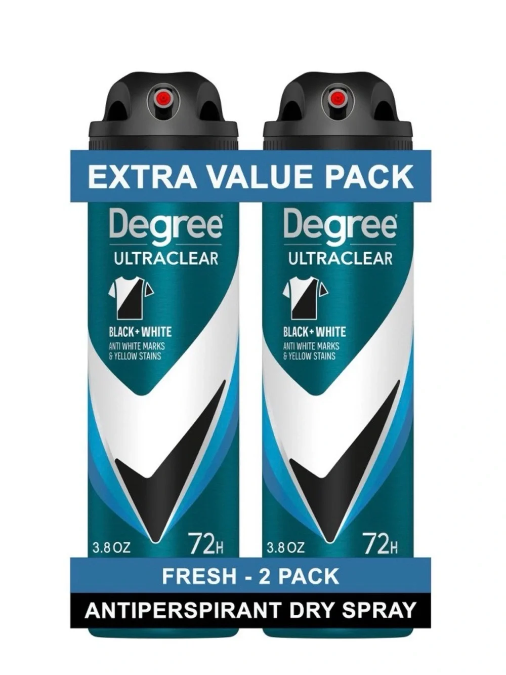 2 Pack Degree Ultraclear Black & White 72 Hour Antiperspirant Deodorant in Fresh